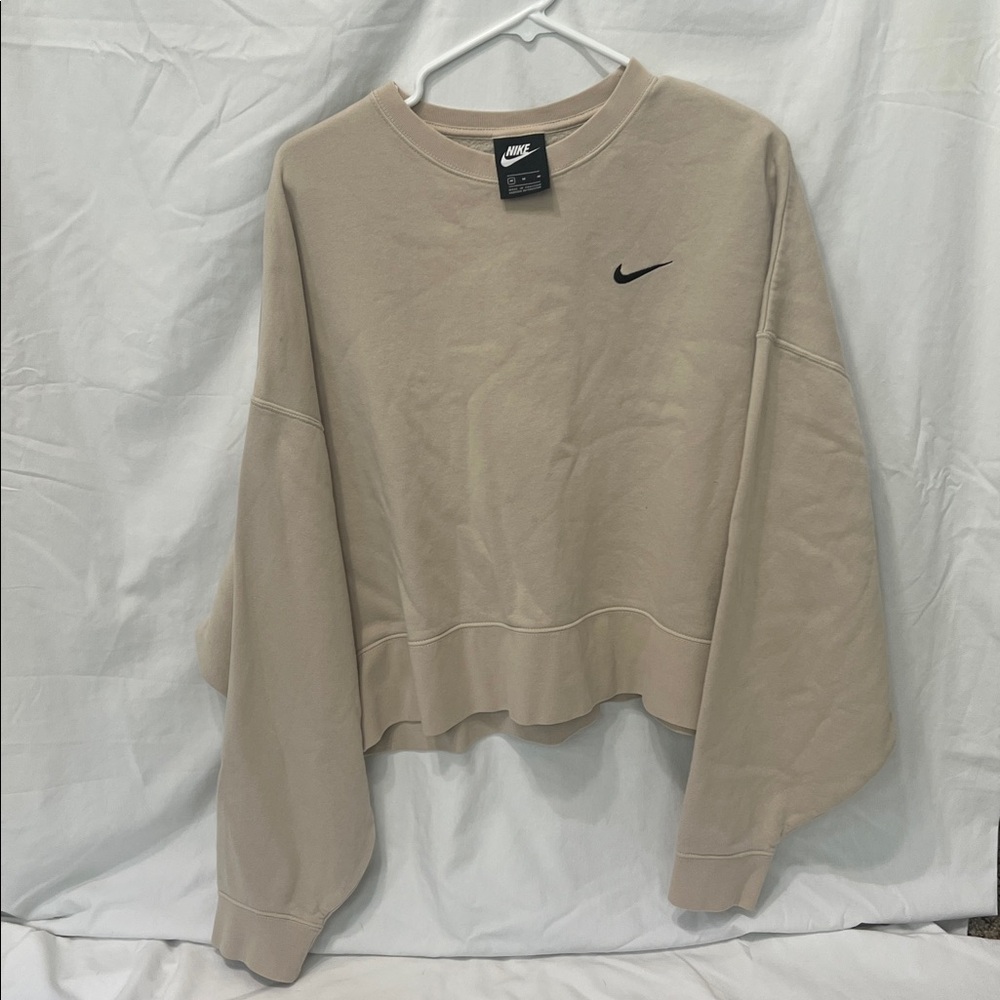 Nike Tan Cropped Sweatshirt